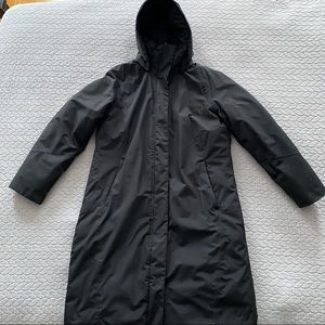 Lands’ End Commuter Down Long Coat Large Black